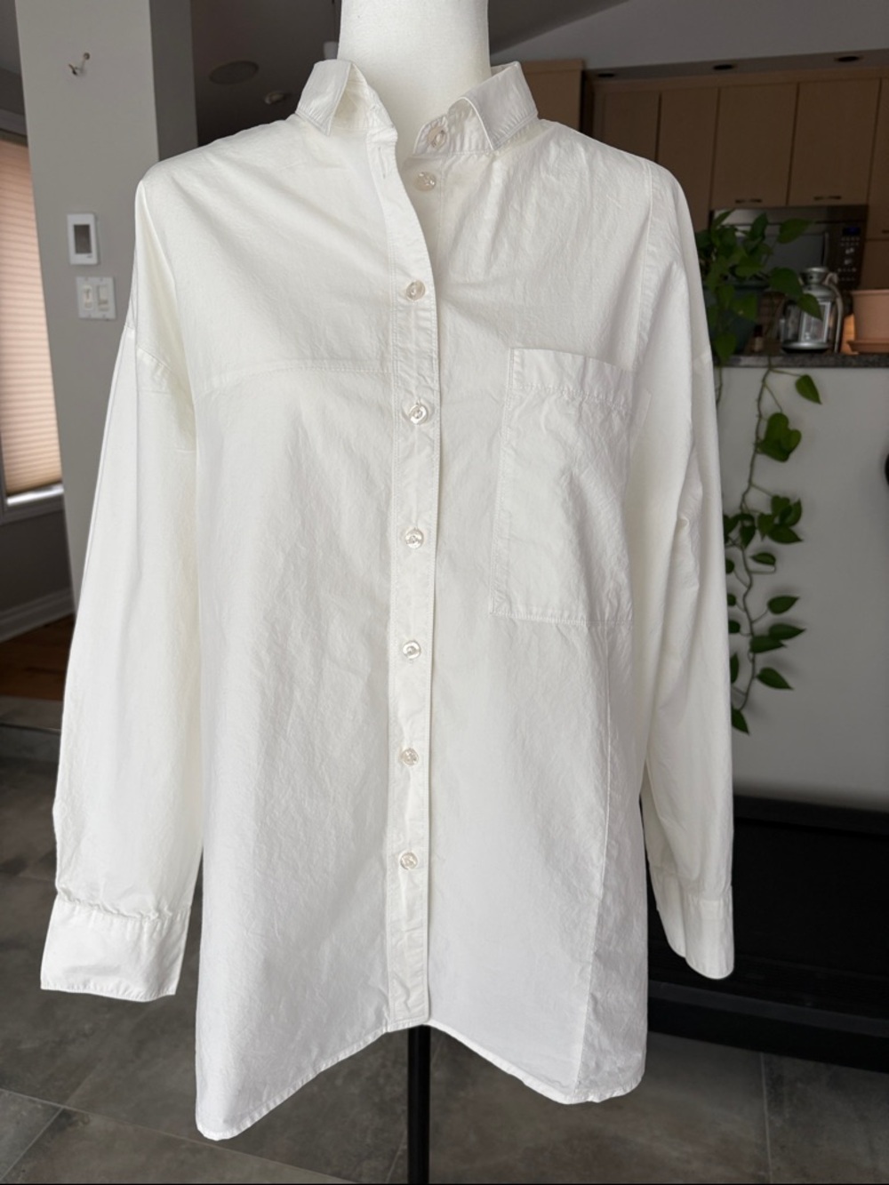 Classic White Button-Down Dress Shirt - Women's Long Sleeve